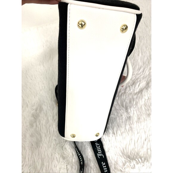 Juicy Couture Sweet N Juicy Apple Satchel Duffle Bag Terry Black Heart Charm - Picture 11 of 12